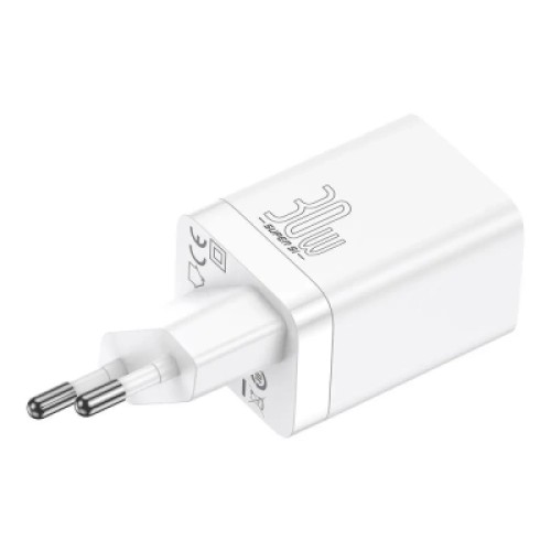 Зарядное устройство Baseus 1xUSB-C 30W + 1xUSB white (CCSUPP-E02) Зарядное устройство Baseus 1xUSB-C 30W + 1xUSB white (CCSUPP-E02)
