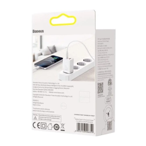 Зарядное устройство Baseus 1xUSB-C 30W + 1xUSB white (CCSUPP-E02) Зарядное устройство Baseus 1xUSB-C 30W + 1xUSB white (CCSUPP-E02)