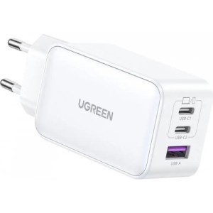 Зарядний пристрій Ugreen 1xUSB + 2xUSB-C 65W GaN CD244 white (15334)