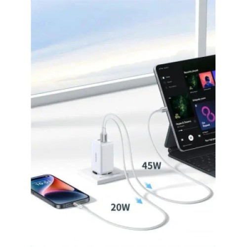 Зарядное устройство Ugreen 1xUSB + 2xUSB-C 65W GaN CD244 white (15334) Зарядное устройство Ugreen 1xUSB + 2xUSB-C 65W GaN CD244 white (15334)