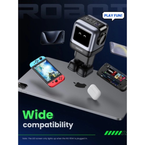 Зарядное устройство Ugreen 1xUSB + 2xUSB-C 65W GaN CD361 gray (25685B) Зарядное устройство Ugreen 1xUSB + 2xUSB-C 65W GaN CD361 gray (25685B)