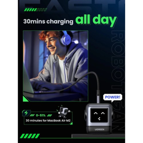 Зарядное устройство Ugreen 1xUSB + 2xUSB-C 65W GaN CD361 gray (25685B) Зарядное устройство Ugreen 1xUSB + 2xUSB-C 65W GaN CD361 gray (25685B)