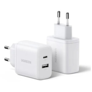 Зарядний пристрій Ugreen 1xUSB + 1xUSB-C PD20W X227 white (45310)