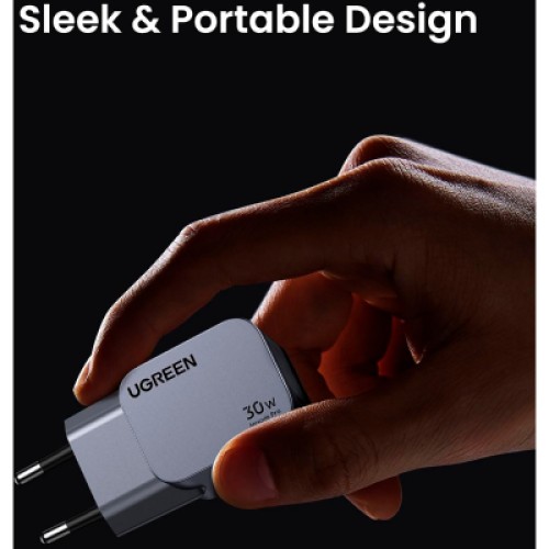 Зарядное устройство Ugreen USB-C PD30W GaN X703 gray (35006) Зарядное устройство Ugreen USB-C PD30W GaN X703 gray (35006)