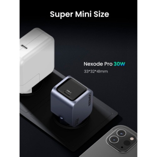 Зарядное устройство Ugreen USB-C PD30W GaN X703 gray (35006) Зарядное устройство Ugreen USB-C PD30W GaN X703 gray (35006)