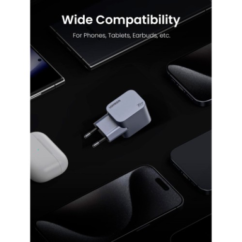 Зарядное устройство Ugreen USB-C PD30W GaN X703 gray (35006) Зарядное устройство Ugreen USB-C PD30W GaN X703 gray (35006)