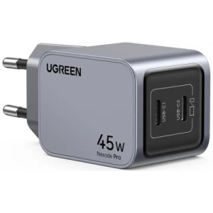 Зарядний пристрій Ugreen 2xUSB-C PD45W GaN X707 gray (35008)