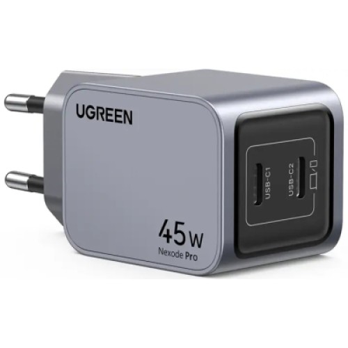 Зарядное устройство Ugreen 2xUSB-C PD45W GaN X707 gray (35008) Зарядное устройство Ugreen 2xUSB-C PD45W GaN X707 gray (35008)