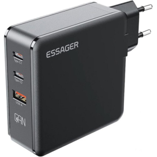 Зарядное устройство Essager 2xUSB-C + 1xUSB 140W GaN (ECT2CA-ZCB01-Z) Зарядное устройство Essager 2xUSB-C + 1xUSB 140W GaN (ECT2CA-ZCB01-Z)