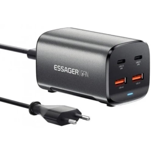 Зарядное устройство Essager 2xUSB-C + 2xUSB 67W GaN (ECT2AC-JYB0G-Z)