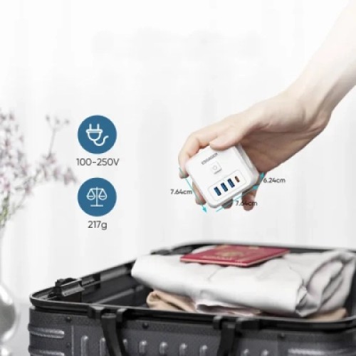 Зарядное устройство Essager 3xUSB + 1xUSB-C 7-in-1 white (ECTAC-MFB02-Z) Зарядное устройство Essager 3xUSB + 1xUSB-C 7-in-1 white (ECTAC-MFB02-Z)