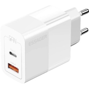 Зарядное устройство Essager 1xUSB + 1xUSB-C 33W white (ECTAC-PCB02-P)