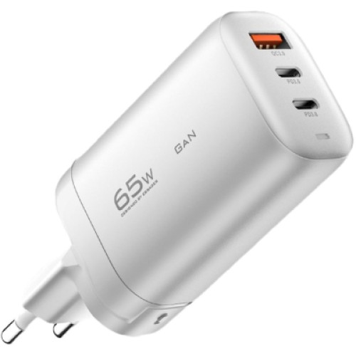Зарядное устройство Essager 2xUSB-C + 1xUSB 65W GaN white (ECT2CA-MYB02) Зарядное устройство Essager 2xUSB-C + 1xUSB 65W GaN white (ECT2CA-MYB02)