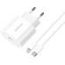 Зарядное устройство Essager USB-C PD20W + cable USB-C to Lightning white (EFJB02-XBL02-T) Зарядное устройство Essager USB-C PD20W + cable USB-C to Lightning white (EFJB02-XBL02-T)