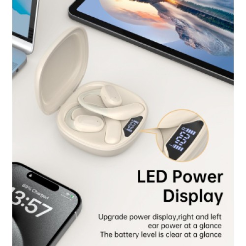 Наушники Choetech Open-ear з LED дисплеєм Beige (BH-T25-SK)