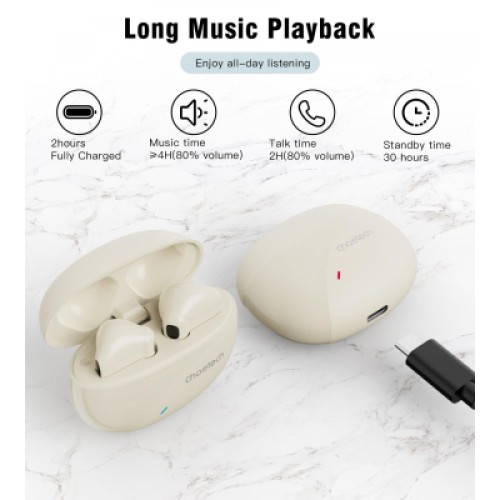 Наушники Choetech TWS Oval Beige (BH-T24-SK)