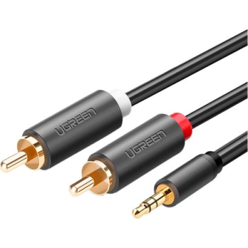 Кабель мультимедийный 3.5mm M to 2xRCA M 2.0m AV102 black Ugreen (10510) Кабель мультимедийный 3.5mm M to 2xRCA M 2.0m AV102 black Ugreen (10510)