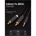 Кабель мультимедийный 3.5mm M to 2xRCA M 2.0m AV102 black Ugreen (10510) Кабель мультимедийный 3.5mm M to 2xRCA M 2.0m AV102 black Ugreen (10510)