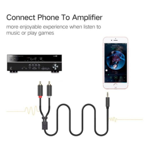 Кабель мультимедийный 3.5mm M to 2xRCA M 2.0m AV102 black Ugreen (10510) Кабель мультимедийный 3.5mm M to 2xRCA M 2.0m AV102 black Ugreen (10510)