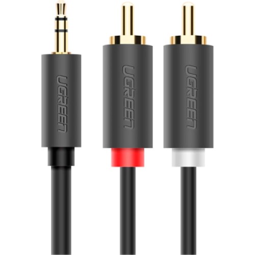 Кабель мультимедийный 3.5mm M to 2xRCA M 2.0m AV102 black Ugreen (10510) Кабель мультимедийный 3.5mm M to 2xRCA M 2.0m AV102 black Ugreen (10510)