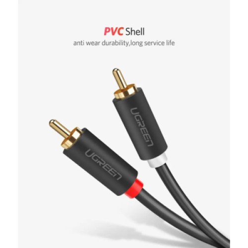 Кабель мультимедийный 2xRCA M to 2xRCA M 1.0m AV104 black Ugreen (30747)