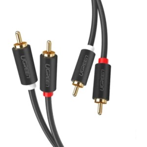 Кабель мультимедійний 2xRCA M to 2xRCA M 1.0m AV104 black Ugreen (30747)