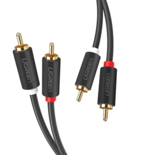 Кабель мультимедийный 2xRCA M to 2xRCA M 1.0m AV104 black Ugreen (30747)