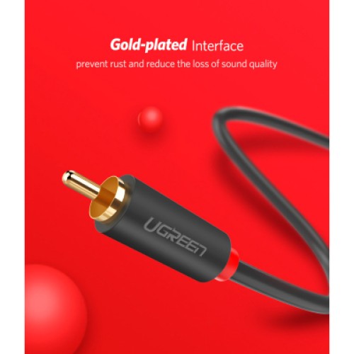 Кабель мультимедийный 2xRCA M to 2xRCA M 2.0m AV104 black Ugreen (10518)