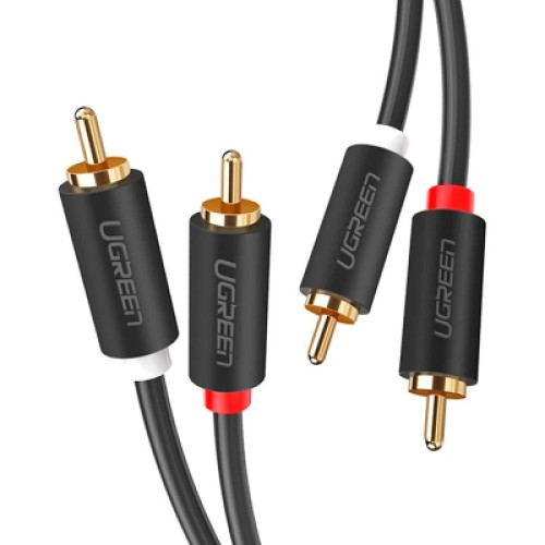 Кабель мультимедийный 2xRCA M to 2xRCA M 2.0m AV104 black Ugreen (10518)