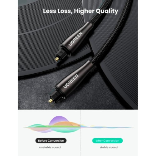 Кабель мультимедийный Optical Toslink 2.0m AV108 black Ugreen (10540) Кабель мультимедийный Optical Toslink 2.0m AV108 black Ugreen (10540)