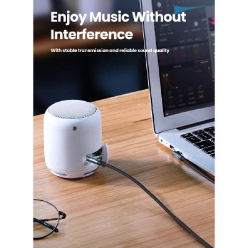 Кабель мультимедийный 3.5mm M to 3.5mm M 1.5m 90° corner AV112 blue Ugreen (60180)