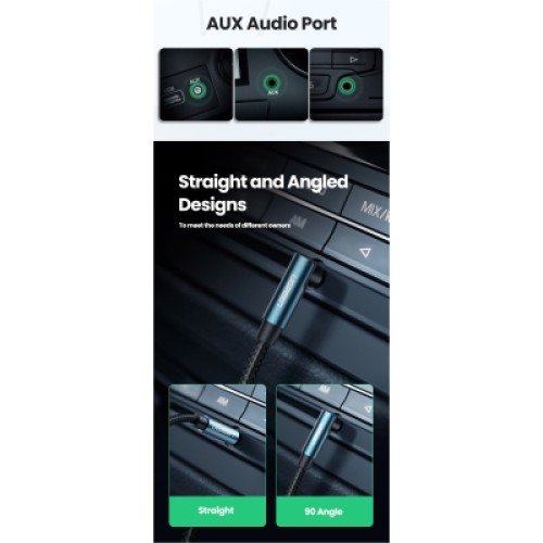 Кабель мультимедийный 3.5mm M to 3.5mm M 1.0m 90° corner AV112 blue Ugreen (60179)