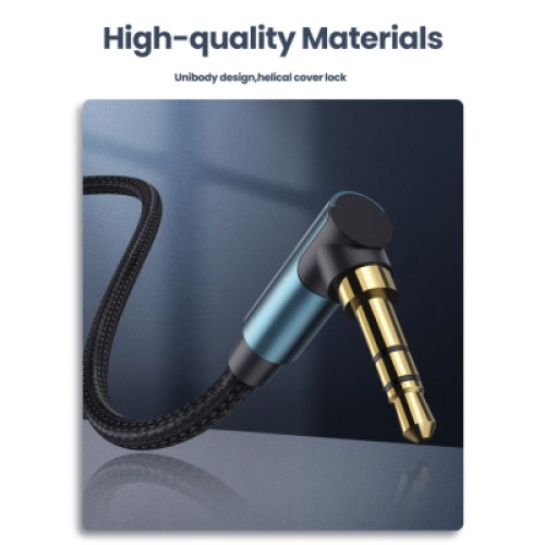 Кабель мультимедийный 3.5mm M to 3.5mm M 1.0m 90° corner AV112 blue Ugreen (60179)