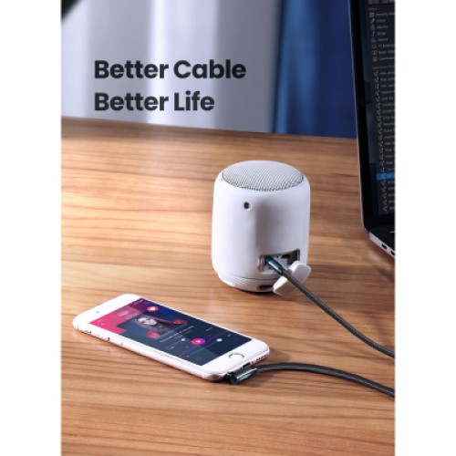 Кабель мультимедийный 3.5mm M to 3.5mm M 1.0m 90° corner AV112 blue Ugreen (60179)