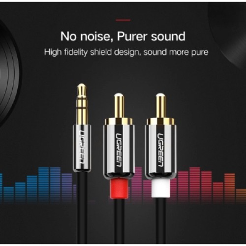 Кабель мультимедийный 3.5mm M to 2xRCA M 1.0m AV116 black Ugreen (10749)