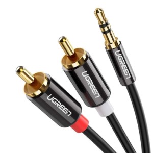 Кабель мультимедийный 3.5mm M to 2xRCA M 2.0m AV116 black Ugreen (10584)