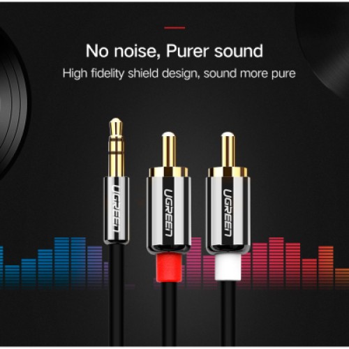 Кабель мультимедийный 3.5mm M to 2xRCA M 3.0m AV116 black Ugreen (10590) Кабель мультимедийный 3.5mm M to 2xRCA M 3.0m AV116 black Ugreen (10590)