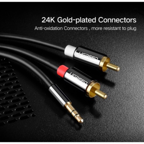 Кабель мультимедийный 3.5mm M to 2xRCA M 3.0m AV116 black Ugreen (10590) Кабель мультимедийный 3.5mm M to 2xRCA M 3.0m AV116 black Ugreen (10590)