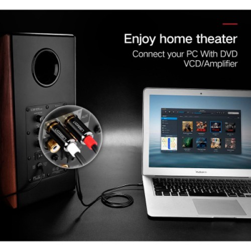 Кабель мультимедийный 3.5mm M to 2xRCA M 3.0m AV116 black Ugreen (10590) Кабель мультимедийный 3.5mm M to 2xRCA M 3.0m AV116 black Ugreen (10590)