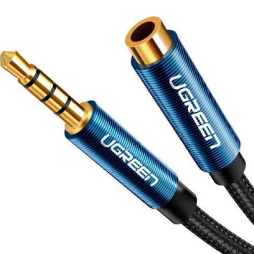Кабель мультимедийный 3.5mm M to 3.5mm F 1.5m AV118 blue Ugreen (40674) Кабель мультимедийный 3.5mm M to 3.5mm F 1.5m AV118 blue Ugreen (40674)