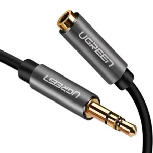 Кабель мультимедийный 3.5mm M to 3.5mm F 1.5m AV118 gray Ugreen (10593)