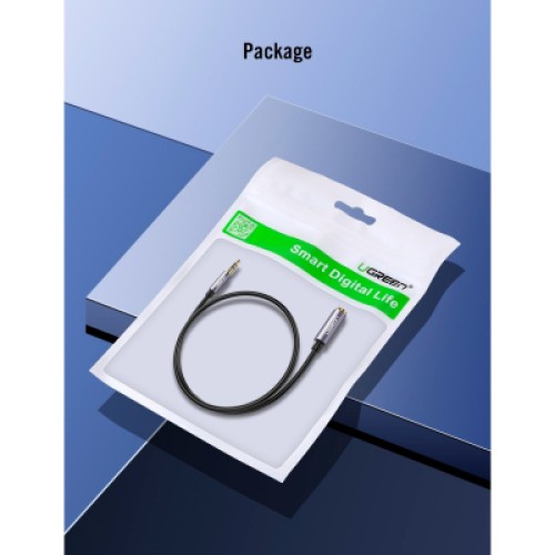 Кабель мультимедийный 3.5mm M to 3.5mm F 1.0m AV118 gray Ugreen (10592)