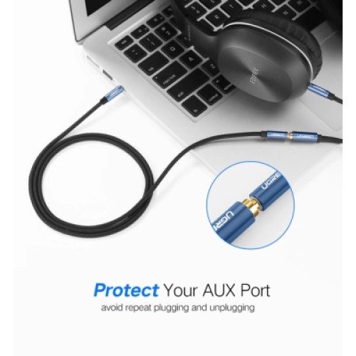 Кабель мультимедийный 3.5mm M to 3.5mm F 2.0m AV118 blue Ugreen (40675)