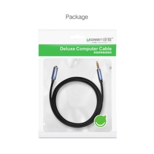 Кабель мультимедийный 3.5mm M to 3.5mm F 2.0m AV118 blue Ugreen (40675)