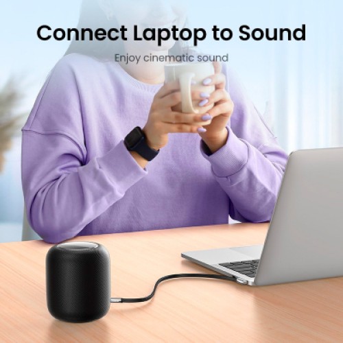 Кабель мультимедийный 3.5mm M to 3.5mm M 0.5m AV119 black Ugreen (10732)