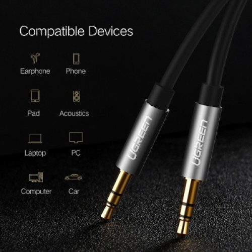 Кабель мультимедийный 3.5mm M to 3.5mm M 3.0m AV119 black Ugreen (10736) Кабель мультимедийный 3.5mm M to 3.5mm M 3.0m AV119 black Ugreen (10736)