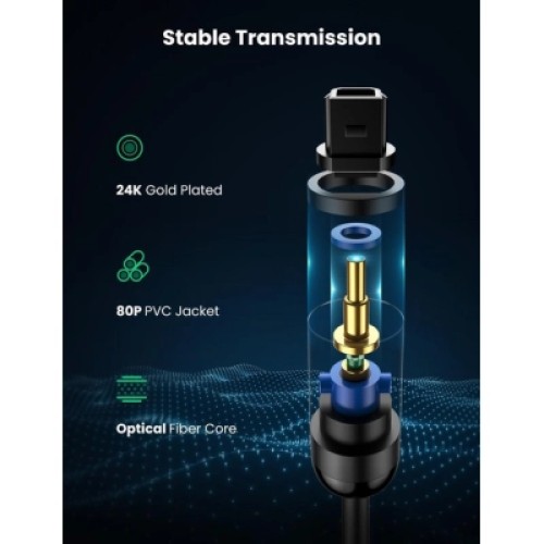 Кабель мультимедийный Optical Toslink 1.0m AV122 black Ugreen (70890) Кабель мультимедийный Optical Toslink 1.0m AV122 black Ugreen (70890)