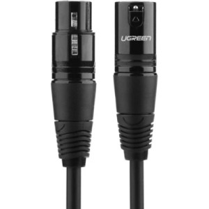 Кабель мультимедійний XLR M to XLR F 2.0m AV130 black Ugreen (20710) Кабель мультимедійний XLR M to XLR F 2.0m AV130 black Ugreen (20710)