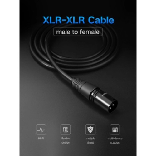 Кабель мультимедийный XLR M to XLR F 3.0m AV130 black Ugreen (20711) Кабель мультимедийный XLR M to XLR F 3.0m AV130 black Ugreen (20711)