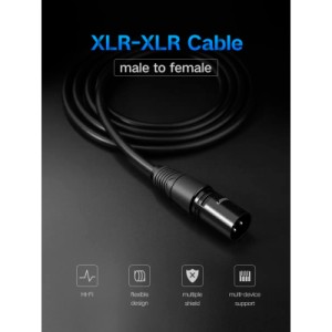 Кабель мультимедійний XLR M to XLR F 5.0m AV130 black Ugreen (20712) Кабель мультимедійний XLR M to XLR F 5.0m AV130 black Ugreen (20712)